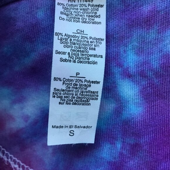 Next Level Apparel Hooded Sweatshirt Tie Dye in Pink, White, Turquoise Sz Small - Picture 4 of 6